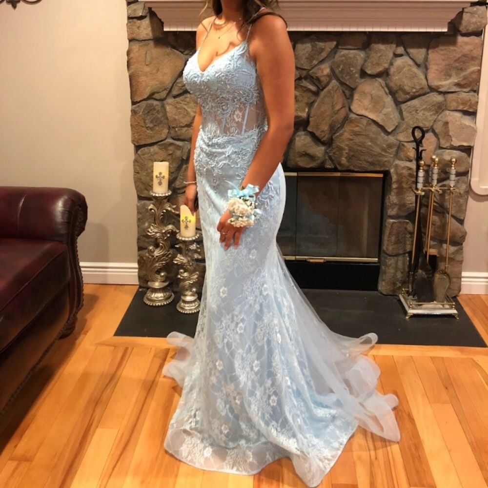 Light blue prom dress